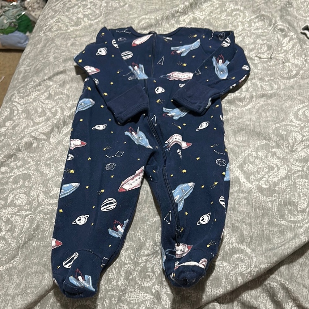 Wonder Nation Space-Themed Footies - Navy Blue